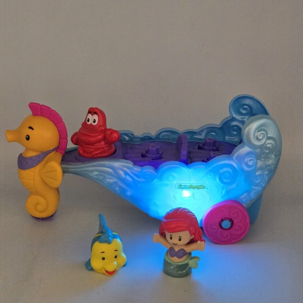 Disney Little People Little Mermaid Ariel's Sea Carriage Complete Works Flounder